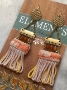 Beaded Ladder Earrings with Tassels  - SALE