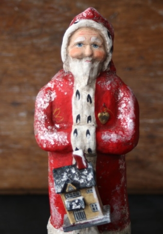 Red Santa with Toy House