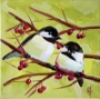 Two Chickadees No.123  - 10x10