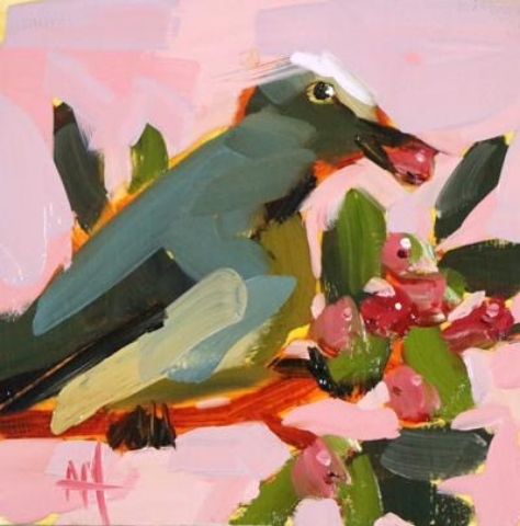 White-Crowned Pigeon &  Blolly Berries 6x6