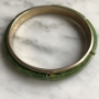 Vintage Creamed Spinach & Brass Tone Bangle