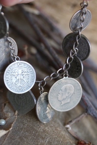 Antique Coin Charm Bracelet