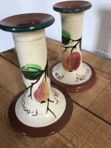 Fruited Tree Cadlesticks - Pair NICE!