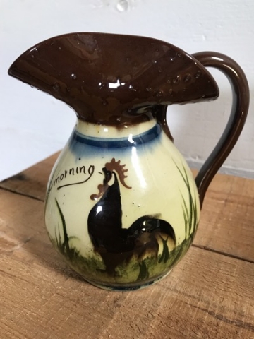 Pierced Rim Cockerel Jug