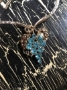 Turquoise Grape Glories Vintage Pendant - SALE