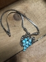 Turquoise Grape Glories Vintage Pendant - SALE