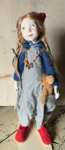 Frieda-Lina & Her Toy Teddy - OOAK  58cm/22.5" - SALE