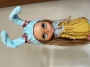 Happy Blue Bun Helmet - OOAK