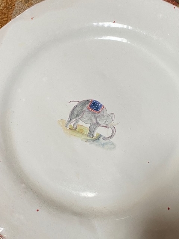 Circus Elephant - Redware Faience Charger