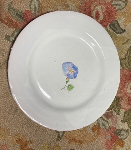 Hollyhocks - Redware Faience Charger - SALE