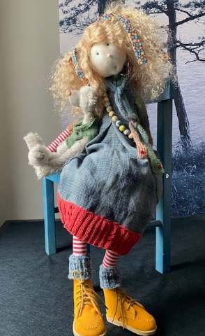 Ann-Stiena & Tedly - OOAK Felt Art Doll 75cm/29.5" - SALE