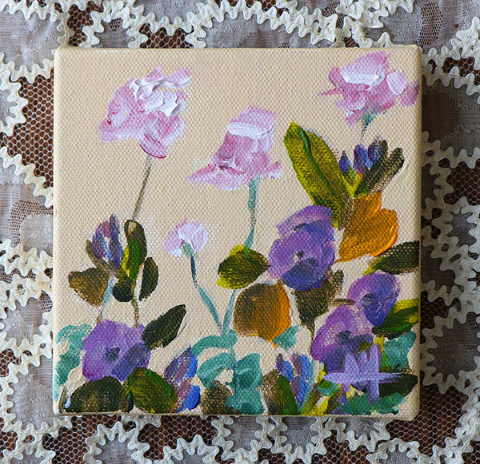 Picture of Wildflowers on Pale – 5x5