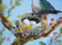 Picture of Hummingbird and Nest - 14 x 11 - SALE