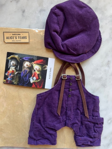 Picture of FAYE OVERALLS & CAP SET – VIOLET CORDS ooak Set by Alice's Tears
