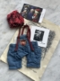 Picture of Faye Overalls –  Berry Blues Set ooak Set by Alice's Tears