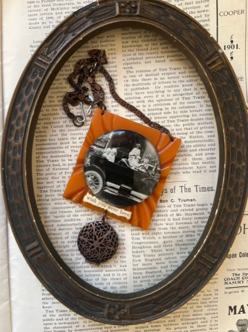 Picture of Wish You Were Here – OOAK Art Necklace by Dara DiMagno
