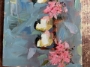 Picture of Three Chickadees & Cherry Blossoms - 13x21 - SALE