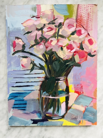 Picture of Spray Roses in Mason Jar - 9x12