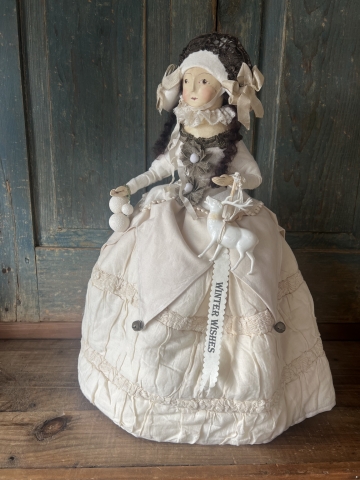 Picture of Her Winter Wishes - by Nicol Sayre ooak folk doll - SALE