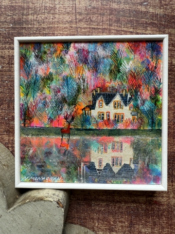 Picture of "Loch Ard Stag" - 6x6 original art by Nikki Monaghan