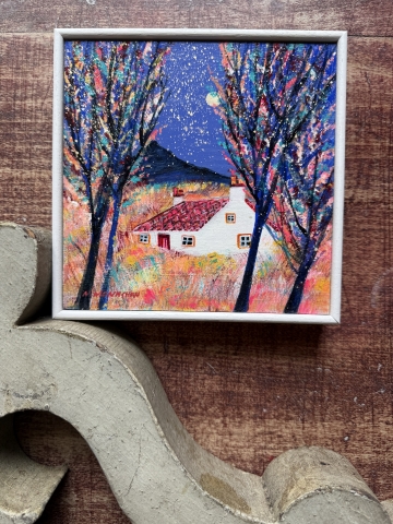 Picture of "Aarran Cottage" - 6x6 original art by Nikki Monaghan