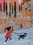 Picture of "Our Moonlit Walk" - 6x6 original art by Nikki Monaghan 