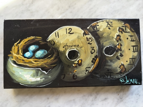 Picture of Taking Time - original painting by Jennifer Lanne  - 6x12 - SALE 