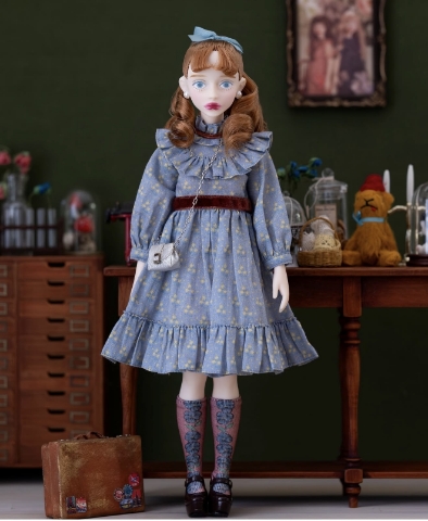 Picture of "Night Jasmine" Dusk Blue Dress Set - by Hanon for Blythe and Cherry