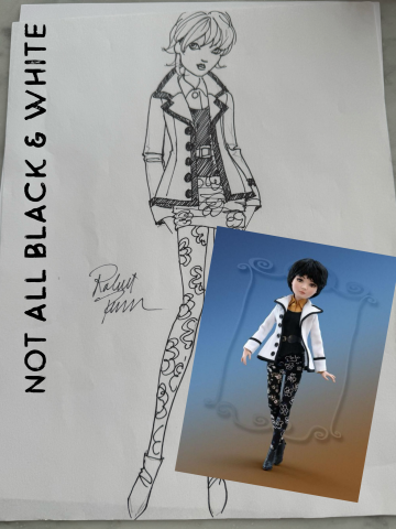 Picture of "Not All Black & White - Prudence" - Original Ellowyne Art - by Robert Tonner 