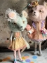 Picture of Teddy Blythe "Candy Buttons" - ooak by Letty Worley wearing The Pumpkinbelle 