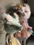 Picture of Teddy Blythe "Candy Buttons" - ooak by Letty Worley wearing The Pumpkinbelle 