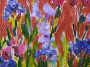 Picture of Penstemon Floral on Copper – 5x5 - by Angela Moulton 