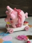 Picture of Party Prissy Piggy  - OOAK wee pulltoy by Jody Battaglia of FunTown