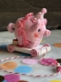 Picture of Party Prissy Piggy  - OOAK wee pulltoy by Jody Battaglia of FunTown