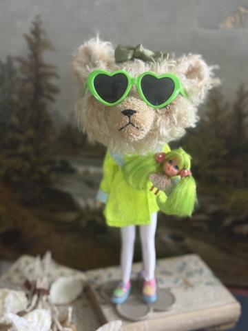 Picture of Teddy Blythe "Celeste Celadon" - ooak by Letty Worley wearing Annie Dollz & More Fashion
