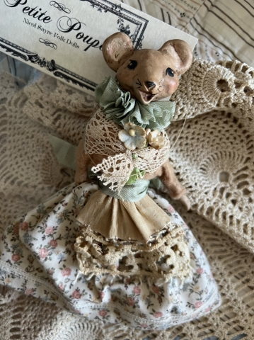 Picture of Miss Mouse 6"" OOAK  - by Nicol Sayre Folk Dolls  - SALE